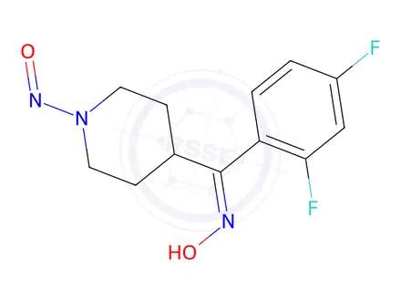 Chemical structure of (2,4-Difluoro-phenyl)-(1-nitroso-piperidin-4-yl)-methanone oxime