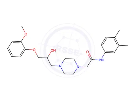 Chemical structure of N-(3,4-Dimethylphenyl)-4-[2-hydroxy-3-(2-methoxyphenoxy)propyl]-1-piperazineacetamide