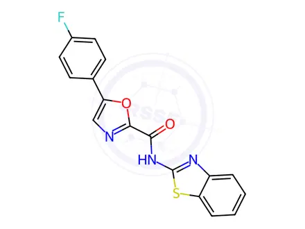 Chemical structure of N-(Benzo[d]thiazol-2-yl)-5-(4-fluorophenyl)oxazole-2-carboxamide