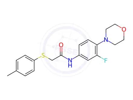 Chemical structure of N-(3-fluoro-4-morpholinophenyl)-2-(p-tolylthio)acetamide