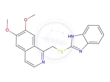 Chemical structure of 1-(((1H-Benzo[d]imidazol-2-yl)thio)methyl)-6,7-dimethoxyisoquinoline
