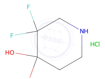 Chemical structure of 3,3-difluoropiperidine-4,4-diol hydrochloride