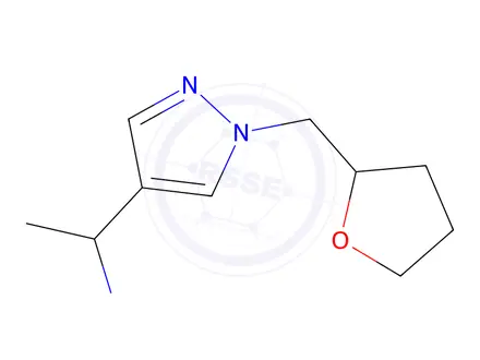 Chemical structure of 1-{1-[(oxolan-2-yl)methyl]-1h-pyrazol-4-yl}ethan-1-amine