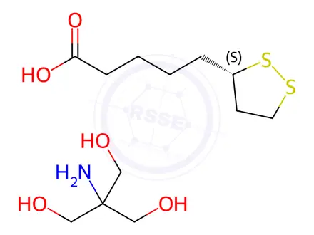 Chemical structure of S-α-Lipoic acid tromethamine salt