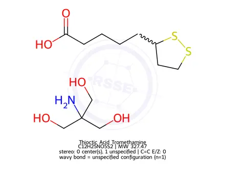Chemical structure of Thioctic Acid Tromethamine