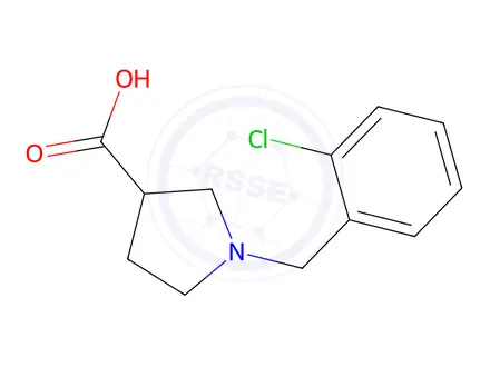 Chemical structure of 1-[(2-chlorophenyl)methyl]pyrrolidine-3-carboxylic acid