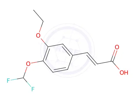Chemical structure of (2E)-3-[4-(difluoromethoxy)-3-ethoxyphenyl]acrylic acid