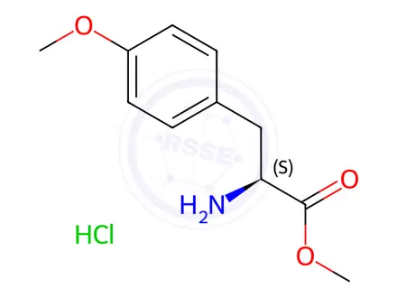 Chemical structure of (S)-Methyl 2-amino-3-(4-methoxyphenyl)propanoate hydrochloride