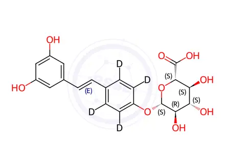 Chemical structure of Resveratrol-d4 4'-Glucuronide