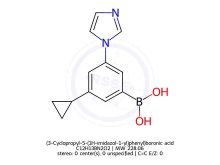 Chemical structure of (3-Cyclopropyl-5-(1H-imidazol-1-yl)phenyl)boronic acid