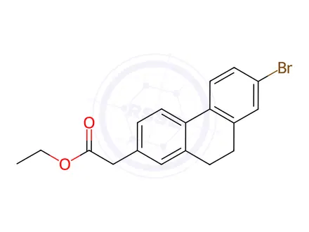 Chemical structure of ethyl 2-(7-bromo-9,10-dihydrophenanthren-2-yl)acetate