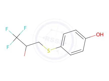 Chemical structure of 4-[(3,3,3-trifluoro-2-hydroxypropyl)sulfanyl]phenol