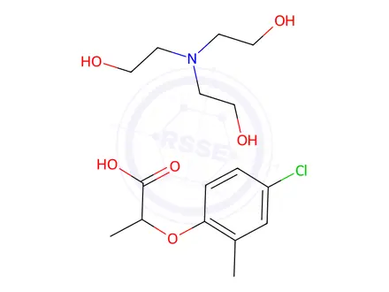 Chemical structure of tris(2-hydroxyethyl)ammonium (±)-2-(4-chloro-2-methylphenoxy)propionate