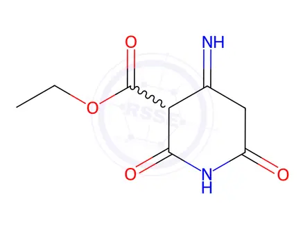 Chemical structure of 3-Piperidinecarboxylicacid,4-imino-2,6-dioxo-,ethylester(9CI)