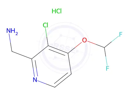 Chemical structure of (3-Chloro-4-(difluoromethoxy)pyridin-2-yl)methanamine hydrochloride