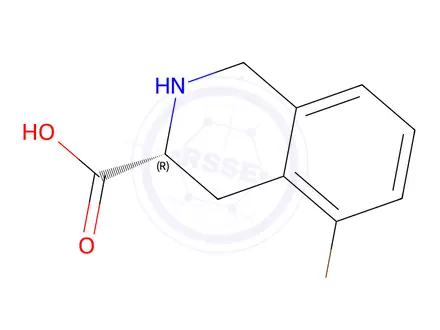Chemical structure of (R)-5-bromo-1,2,3,4-tetrahydroisoquinoline-3-carboxylic acid