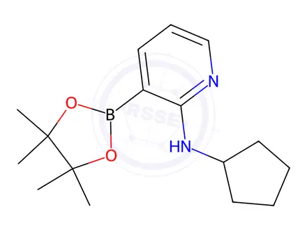 Chemical structure of N-Cyclopentyl-3-(4,4,5,5-tetramethyl-1,3,2-dioxaborolan-2-yl)pyridin-2-amine