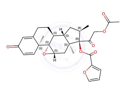 Chemical structure of 21-Acetyloxy Deschloromometasone Furoate 9,11-epoxide