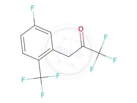 Chemical structure of 1,1,1-Trifluoro-3-(5-fluoro-2-(trifluoromethyl)phenyl)propan-2-one