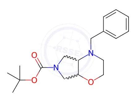 Chemical structure of tert-butyl 4-benzyl-octahydropyrrolo[3,4-b]morpholine-6-carboxylate