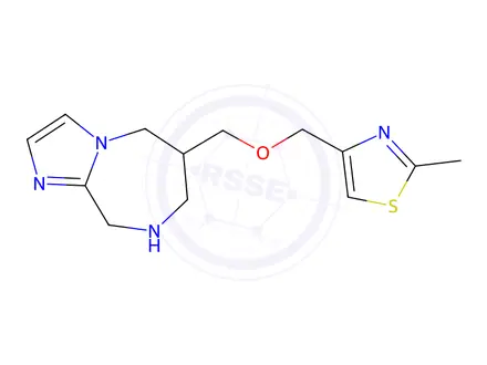 Chemical structure of 5H-Imidazo[1,2-a][1,4]diazepine, 6,7,8,9-tetrahydro-6-[[(2-methyl-4-thiazolyl)methoxy]methyl]-