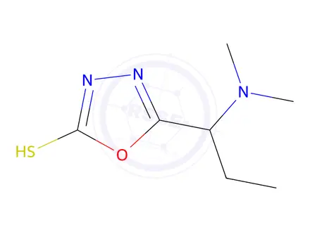 Chemical structure of 5-[1-(dimethylamino)propyl]-1,3,4-oxadiazole-2-thiol