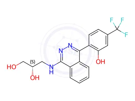 Chemical structure of (S)-3-((4-(2-Hydroxy-4-(trifluoromethyl)phenyl)phthalazin-1-yl)amino)propane-1,2-diol