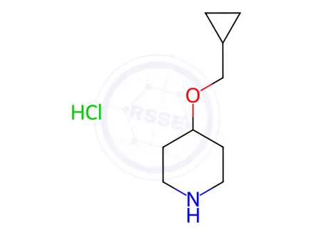 Chemical structure of 4-(Cyclopropylmethoxy)piperidine hydrochloride