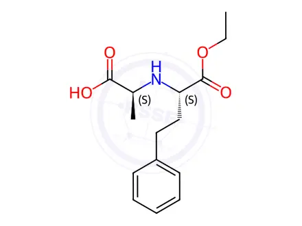 Chemical structure of (+)-N-[1-(S)-Ethoxycarbonxyl-3-phenylpropyl]-L-alanine