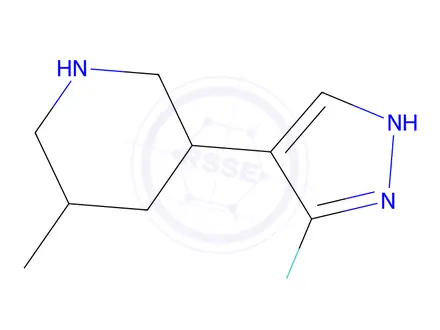 Chemical structure of 3-(3-Fluoro-1H-pyrazol-4-yl)-5-methylpiperidine