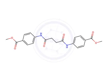 Chemical structure of dimethyl 4,4'-[(1,4-dioxo-1,4-butanediyl)di(imino)]dibenzoate