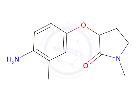 Chemical structure of 3-(4-amino-3-methylphenoxy)-1-methylpyrrolidin-2-one