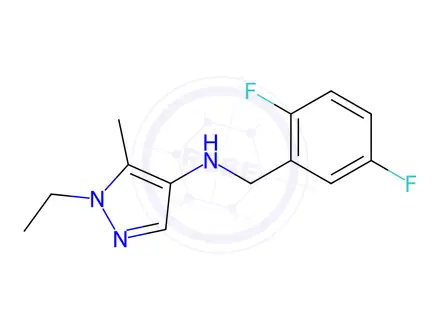 Chemical structure of N-(2,5-difluorobenzyl)-1-ethyl-5-methyl-1H-pyrazol-4-amine