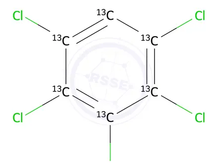 Chemical structure of Pentachlorobenzene-13C6