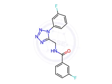 Chemical structure of 3-Fluoro-N-((1-(3-fluorophenyl)-1H-tetrazol-5-yl)methyl)benzamide
