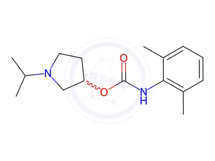 Chemical structure of N-(2,6-Dimethylphenyl)carbamic acid 1-isopropyl-3-pyrrolidinyl ester