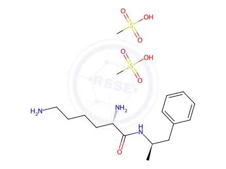 Chemical structure of L,L-Lisdexamfetamine dimesylate