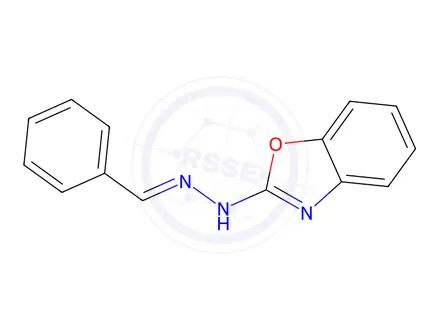 Chemical structure of 2-[(Z)-2-(Phenylmethylidene)hydrazin-1-yl]-1,3-benzoxazole