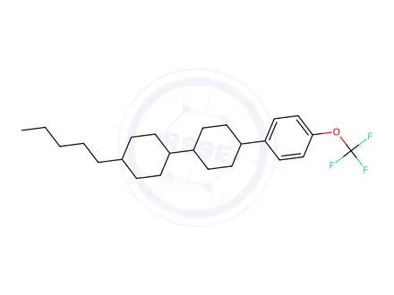Chemical structure of Benzene,1-[(trans,trans)-4'-pentyl[1,1'-bicyclohexyl]-4-yl]-4-(trifluoromethoxy)-
