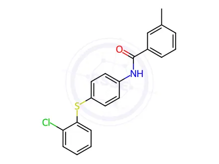 Chemical structure of N-{4-[(2-chlorophenyl)sulfanyl]phenyl}-3-methylbenzamide