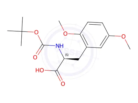 Chemical structure of (2S)-2-{[(tert-butoxy)carbonyl]amino}-3-(2,5-dimethoxyphenyl)propanoic acid