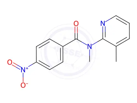 Chemical structure of Benzamide, N-methyl-N-(3-methyl-2-pyridinyl)-4-nitro-
