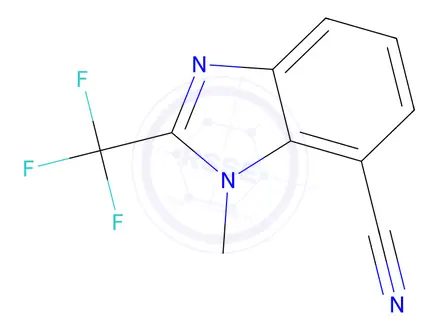 Chemical structure of 1-Methyl-2-(trifluoromethyl)-1H-benzo[d]imidazole-7-carbonitrile