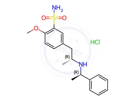 Chemical structure of 2-Methoxy-5-((R)-2-(((R)-1-phenylethyl)amino)propyl)benzenesulfonamide Hydrochloride