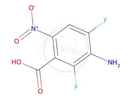 Chemical structure of 3-amino-2,4-difluoro-6-nitrobenzoic acid