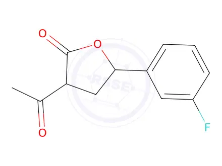 Chemical structure of 3-Acetyl-5-(3-fluorophenyl)dihydrofuran-2(3H)-one