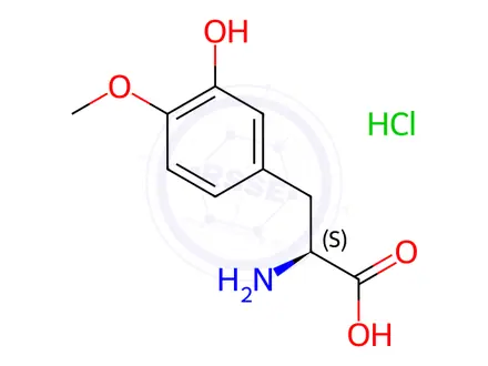 Chemical structure of 3-Hydroxy-O-methyl-L-tyrosine Hydrochloride