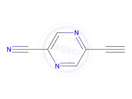 Chemical structure of 5-Ethynylpyrazine-2-carbonitrile