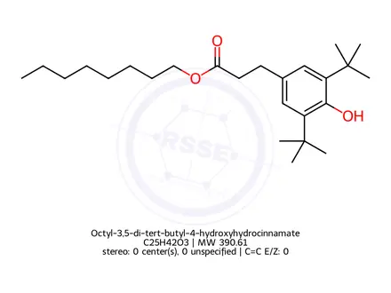 Chemical structure of Octyl 3-(3,5-Di-t-butyl-4-hydroxyphenyl)propionate