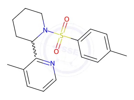Chemical structure of 3-Methyl-2-(1-tosylpiperidin-2-yl)pyridine
